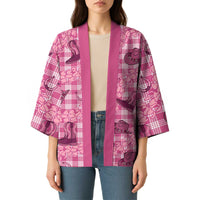Pink Palaka Hawaii Cowboy Kimono Puakenikeni Lei Paniolo Papale Seamless Vibes - Polynesian Pride