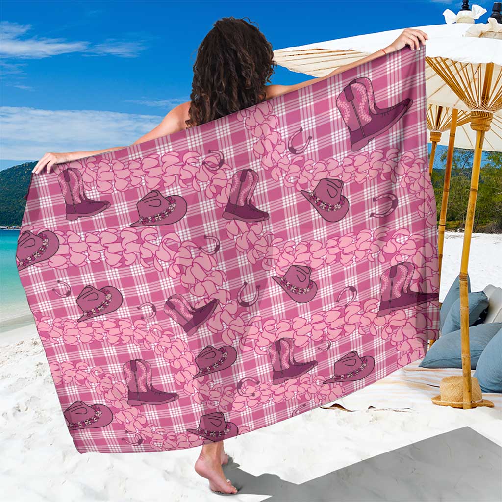 Pink Palaka Hawaii Cowboy Sarong Puakenikeni Lei Paniolo Papale Seamless Vibes - Polynesian Pride