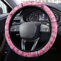 Pink Palaka Hawaii Cowboy Steering Wheel Cover Puakenikeni Lei Paniolo Papale Seamless Vibes - Polynesian Pride