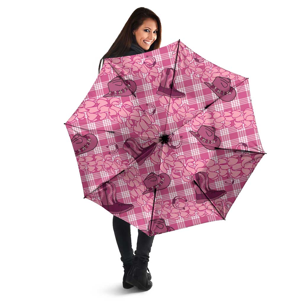 Pink Palaka Hawaii Cowboy Umbrella Puakenikeni Lei Paniolo Papale Seamless Vibes - Polynesian Pride