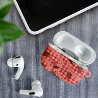 Red Palaka Hawaii Cowboy AirPods Case Puakenikeni Lei Paniolo Papale Seamless Vibes - Polynesian Pride