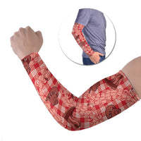 Red Palaka Hawaii Cowboy Arm Sleeves Puakenikeni Lei Paniolo Papale Seamless Vibes - Polynesian Pride