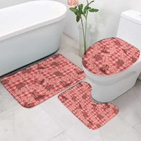 Red Palaka Hawaii Cowboy Bathroom Set Puakenikeni Lei Paniolo Papale Seamless Vibes - Polynesian Pride