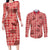 Red Palaka Hawaii Cowboy Couples Matching Long Sleeve Bodycon Dress and Long Sleeve Button Shirt Puakenikeni Lei Paniolo Papale Seamless Vibes - Polynesian Pride