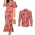 Red Palaka Hawaii Cowboy Couples Matching Mermaid Dress and Long Sleeve Button Shirt Puakenikeni Lei Paniolo Papale Seamless Vibes - Polynesian Pride