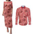 Red Palaka Hawaii Cowboy Couples Matching Puletasi and Long Sleeve Button Shirt Puakenikeni Lei Paniolo Papale Seamless Vibes - Polynesian Pride