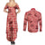 Red Palaka Hawaii Cowboy Couples Matching Summer Maxi Dress and Long Sleeve Button Shirt Puakenikeni Lei Paniolo Papale Seamless Vibes - Polynesian Pride