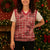 Red Palaka Hawaii Cowboy Christmas Knitted V-Neck Vest Puakenikeni Lei Paniolo Papale Seamless Vibes - Polynesian Pride