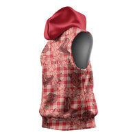 Red Palaka Hawaii Cowboy Sleeveless Hoodie Puakenikeni Lei Paniolo Papale Seamless Vibes LT14 - Polynesian Pride