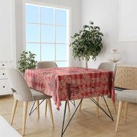 Red Palaka Hawaii Cowboy Tablecloth Puakenikeni Lei Paniolo Papale Seamless Vibes - Polynesian Pride