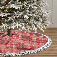 Red Palaka Hawaii Cowboy Tree Skirt Puakenikeni Lei Paniolo Papale Seamless Vibes - Polynesian Pride