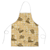 Yellow Palaka Hawaii Cowboy Apron Puakenikeni Lei Paniolo Papale Seamless Vibes - Polynesian Pride