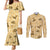 Yellow Palaka Hawaii Cowboy Couples Matching Mermaid Dress and Long Sleeve Button Shirt Puakenikeni Lei Paniolo Papale Seamless Vibes - Polynesian Pride