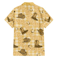 Yellow Palaka Hawaii Cowboy Family Matching Puletasi and Hawaiian Shirt Puakenikeni Lei Paniolo Papale Seamless Vibes LT14 - Polynesian Pride