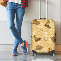 Yellow Palaka Hawaii Cowboy Luggage Cover Puakenikeni Lei Paniolo Papale Seamless Vibes - Polynesian Pride