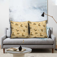 Yellow Palaka Hawaii Cowboy Pillow Cover Puakenikeni Lei Paniolo Papale Seamless Vibes - Polynesian Pride