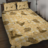 Yellow Palaka Hawaii Cowboy Quilt Bed Set Puakenikeni Lei Paniolo Papale Seamless Vibes - Polynesian Pride