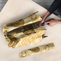 Yellow Palaka Hawaii Cowboy Umbrella Puakenikeni Lei Paniolo Papale Seamless Vibes - Polynesian Pride