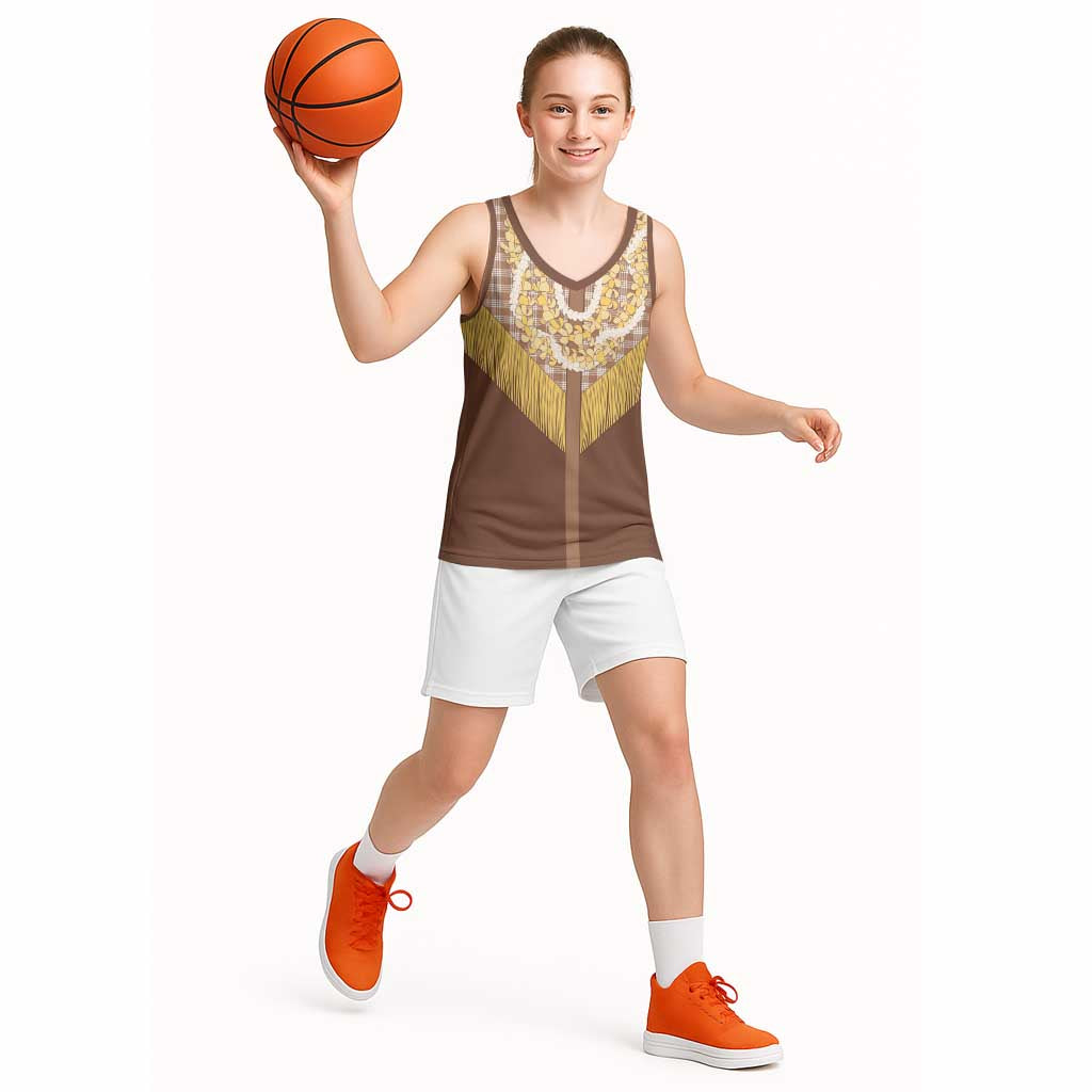 Aloha Hawaii Cowboy Custome Basketball Jersey Puakenikeni Lei Palaka Tassel Style - Polynesian Pride