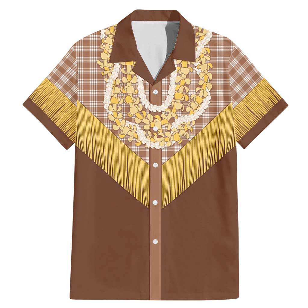 Aloha Hawaii Cowboy Custome Family Matching Mermaid Dress and Hawaiian Shirt Puakenikeni Lei Palaka Tassel Style - Polynesian Pride