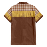 Aloha Hawaii Cowboy Custome Family Matching Off The Shoulder Long Sleeve Dress and Hawaiian Shirt Puakenikeni Lei Palaka Tassel Style - Polynesian Pride