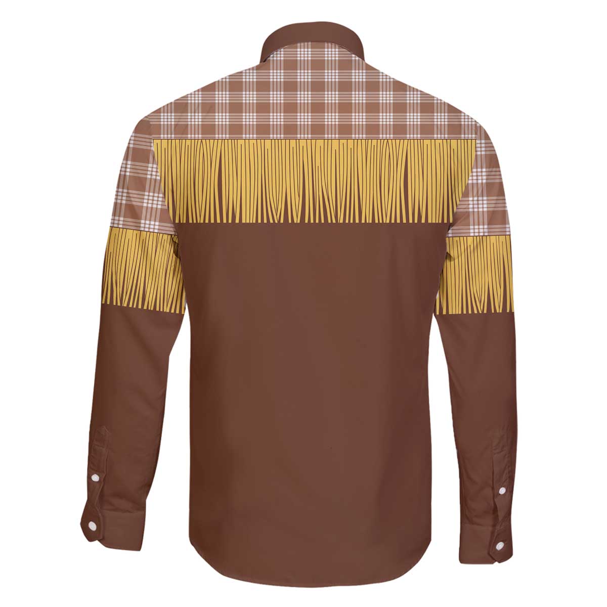 Aloha Hawaii Cowboy Custome Family Matching Off The Shoulder Long Sleeve Dress and Hawaiian Shirt Puakenikeni Lei Palaka Tassel Style - Polynesian Pride