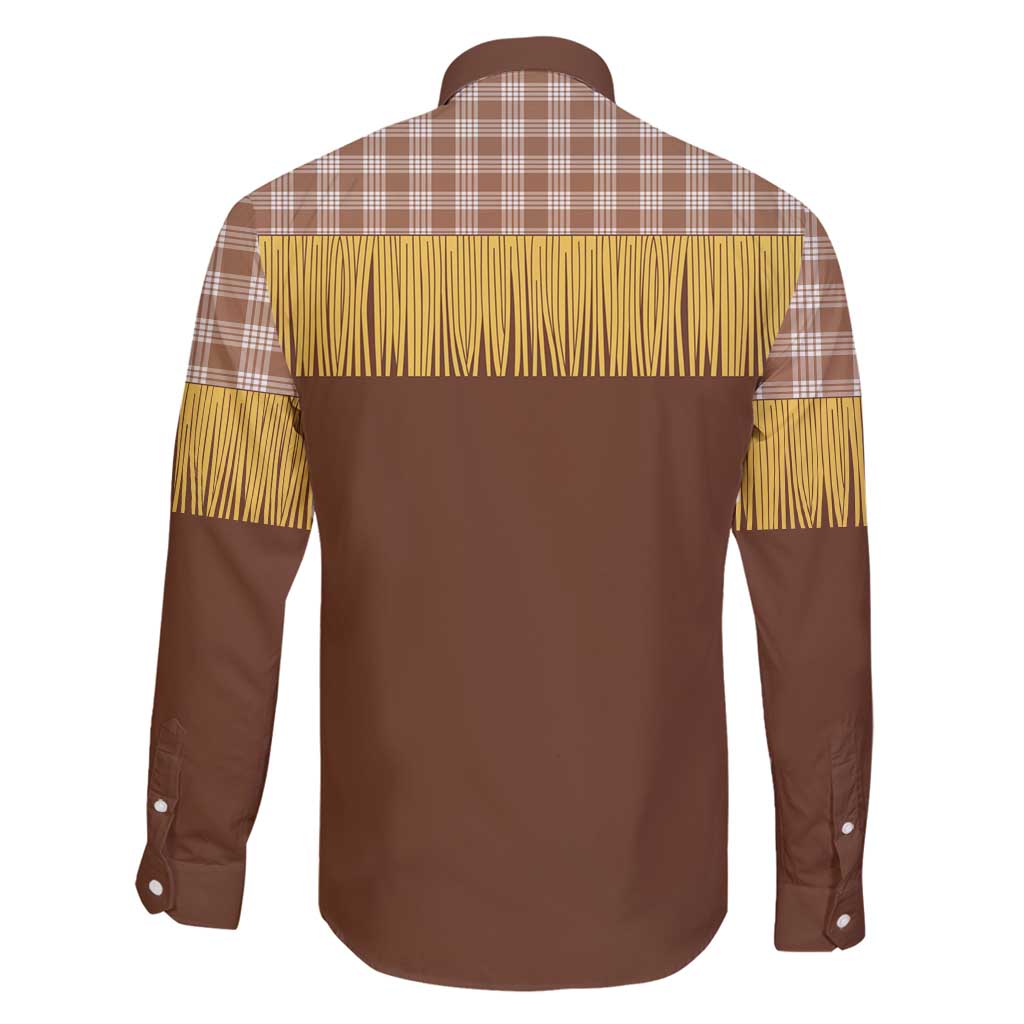 Aloha Hawaii Cowboy Custome Family Matching Off Shoulder Maxi Dress and Hawaiian Shirt Puakenikeni Lei Palaka Tassel Style - Polynesian Pride