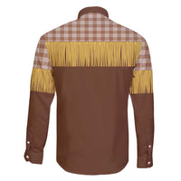 Aloha Hawaii Cowboy Custome Family Matching Off Shoulder Maxi Dress and Hawaiian Shirt Puakenikeni Lei Palaka Tassel Style - Polynesian Pride