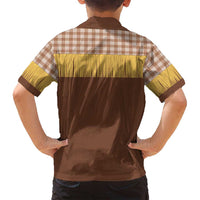 Aloha Hawaii Cowboy Custome Family Matching Off Shoulder Short Dress and Hawaiian Shirt Puakenikeni Lei Palaka Tassel Style - Polynesian Pride