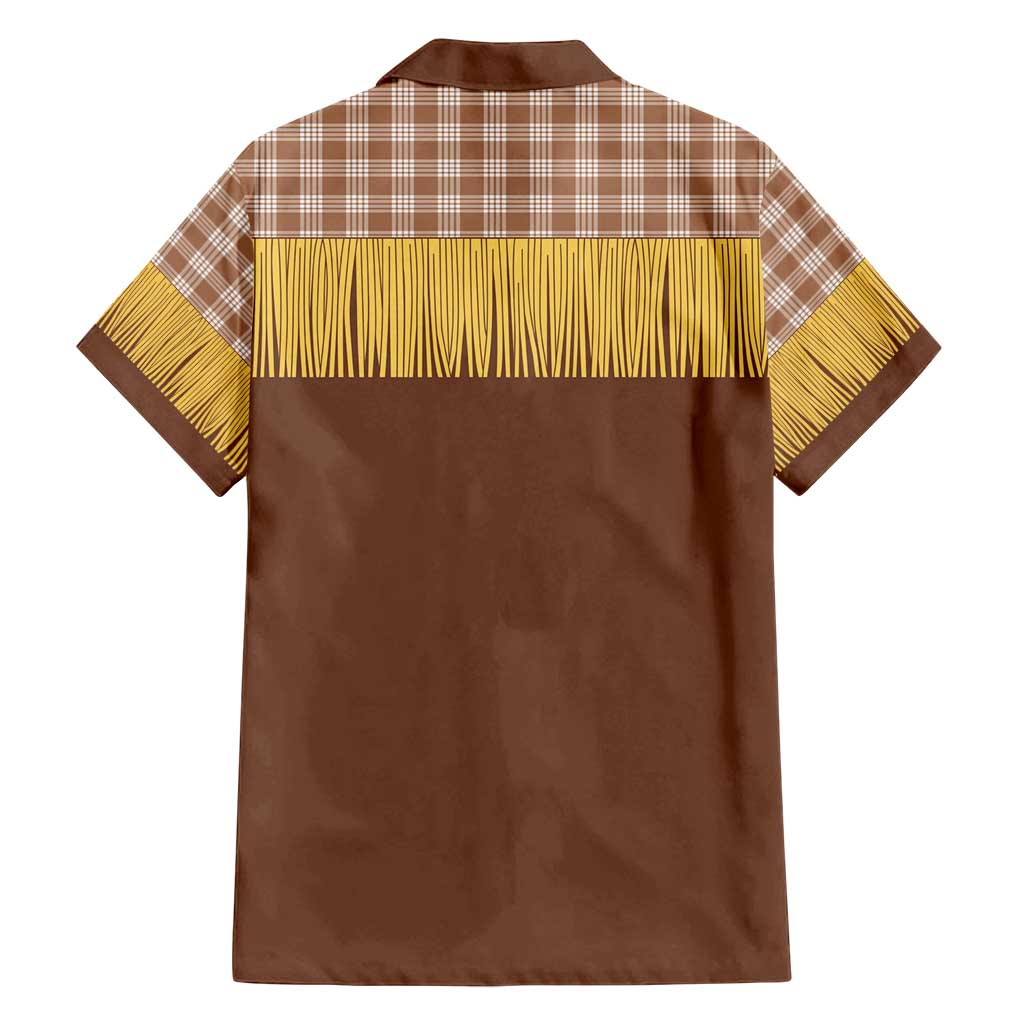 Aloha Hawaii Cowboy Custome Family Matching Puletasi and Hawaiian Shirt Puakenikeni Lei Palaka Tassel Style LT14 - Polynesian Pride