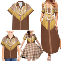 Aloha Hawaii Cowboy Custome Family Matching Summer Maxi Dress and Hawaiian Shirt Puakenikeni Lei Palaka Tassel Style LT14 - Polynesian Pride