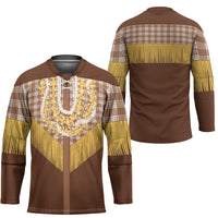 Aloha Hawaii Cowboy Custome Hockey Jersey Puakenikeni Lei Palaka Tassel Style - Polynesian Pride