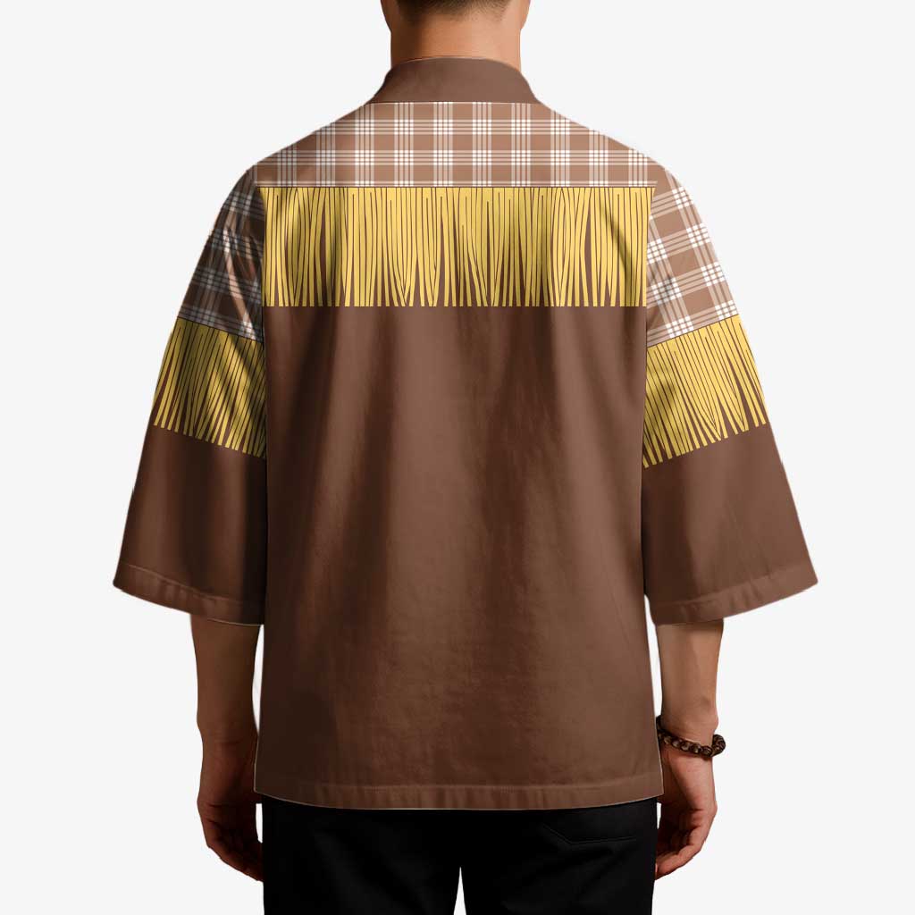 Aloha Hawaii Cowboy Custome Kimono Puakenikeni Lei Palaka Tassel Style - Polynesian Pride