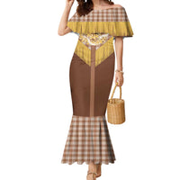 Aloha Hawaii Cowboy Custome Mermaid Dress Puakenikeni Lei Palaka Tassel Style - Polynesian Pride