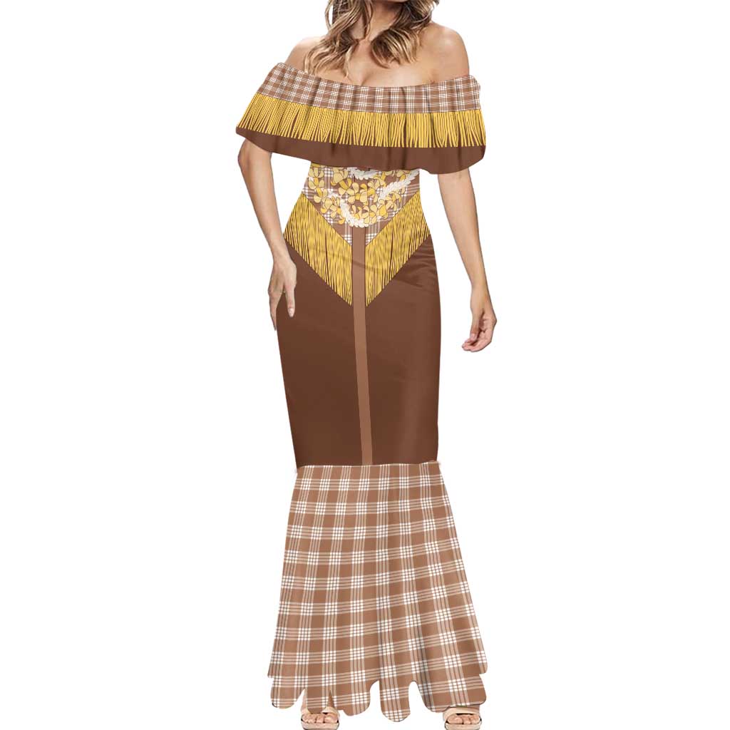 Aloha Hawaii Cowboy Custome Mermaid Dress Puakenikeni Lei Palaka Tassel Style - Polynesian Pride