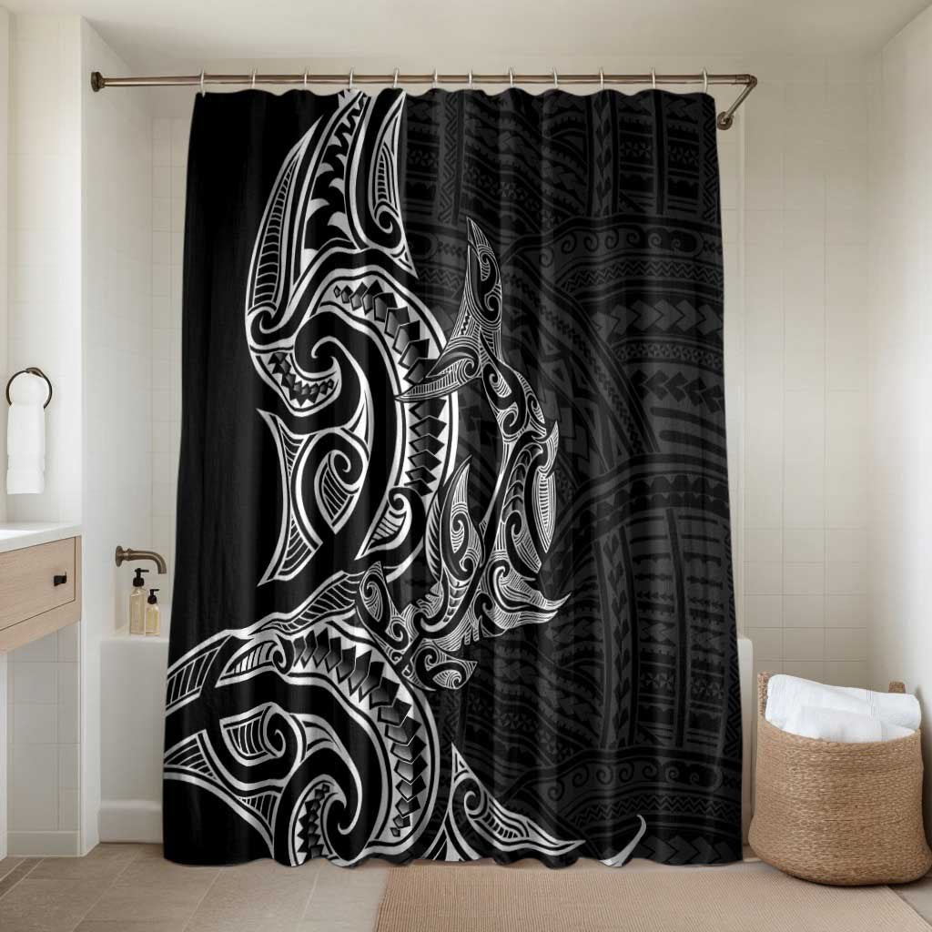 New Zealand Hammerhead Shark Bathroom Set Maori Haehae Mangopare Black - Polynesian Pride