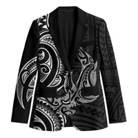 New Zealand Hammerhead Shark Blazer Maori Haehae Mangopare Black - Polynesian Pride