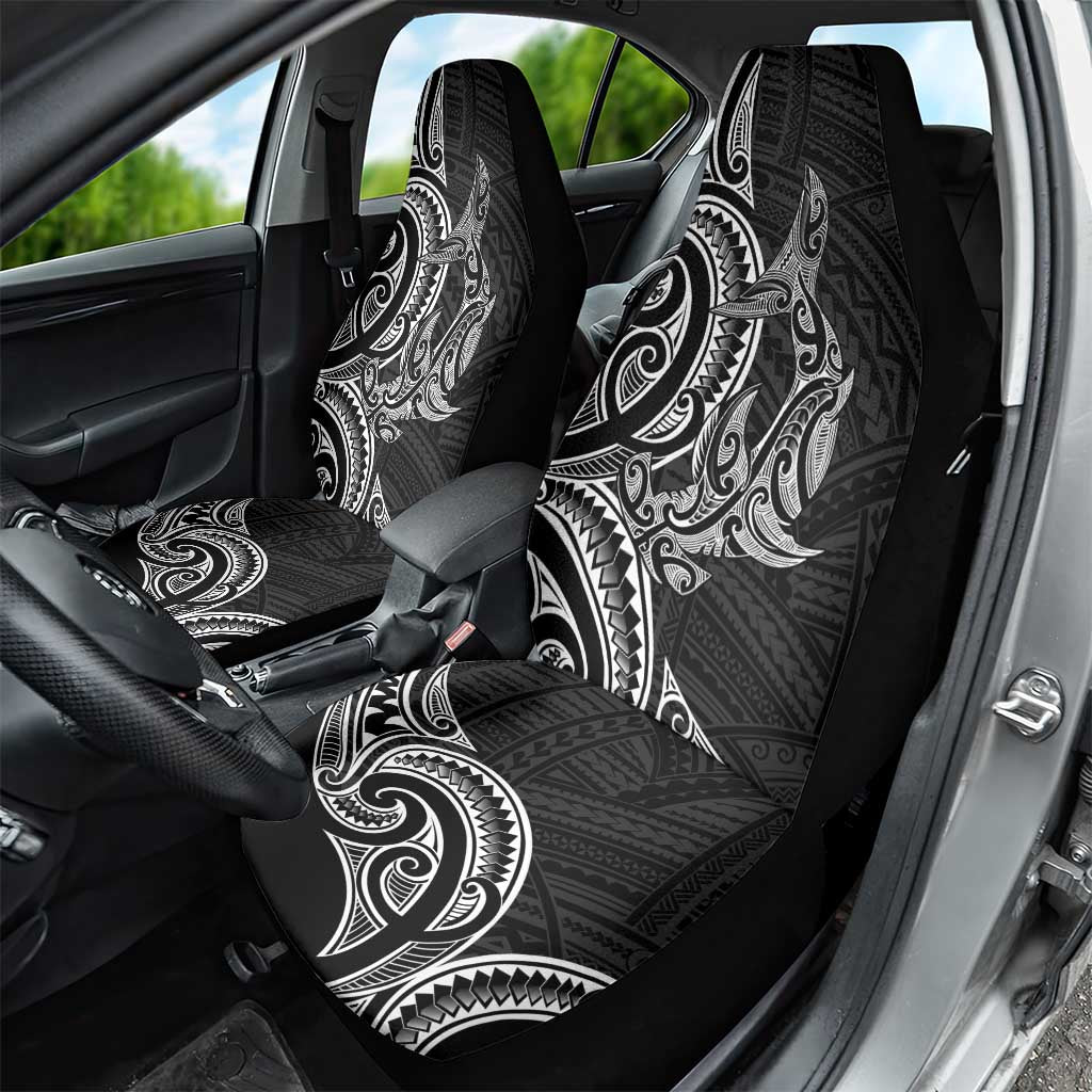 New Zealand Hammerhead Shark Car Seat Cover Maori Haehae Mangopare Black - Polynesian Pride
