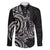New Zealand Hammerhead Shark Family Matching Short Sleeve Bodycon Dress and Hawaiian Shirt Maori Haehae Mangopare Black - Polynesian Pride