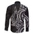 New Zealand Hammerhead Shark Family Matching Tank Maxi Dress and Hawaiian Shirt Maori Haehae Mangopare Black - Polynesian Pride