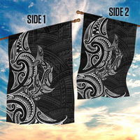 New Zealand Hammerhead Shark Garden Flag Maori Haehae Mangopare Black - Polynesian Pride
