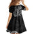 New Zealand Hammerhead Shark Kid Short Sleeve Dress Maori Haehae Mangopare Black - Polynesian Pride