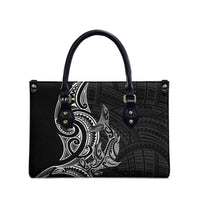 New Zealand Hammerhead Shark Leather Bag Maori Haehae Mangopare Black - Polynesian Pride