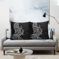 New Zealand Hammerhead Shark Pillow Cover Maori Haehae Mangopare Black - Polynesian Pride