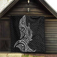 New Zealand Hammerhead Shark Quilt Maori Haehae Mangopare Black - Polynesian Pride