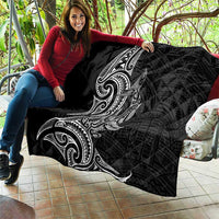 New Zealand Hammerhead Shark Quilt Maori Haehae Mangopare Black - Polynesian Pride