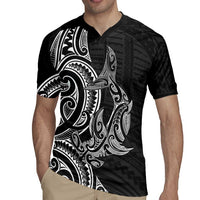 New Zealand Hammerhead Shark Rugby Jersey Maori Haehae Mangopare Black - Polynesian Pride