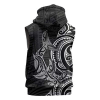 New Zealand Hammerhead Shark Sleeveless Hoodie Maori Haehae Mangopare Black - Polynesian Pride