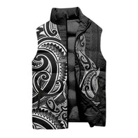 New Zealand Hammerhead Shark Sleeveless Puffer Jacket Maori Haehae Mangopare Black - Polynesian Pride