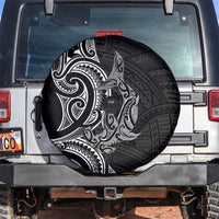 New Zealand Hammerhead Shark Spare Tire Cover Maori Haehae Mangopare Black - Polynesian Pride